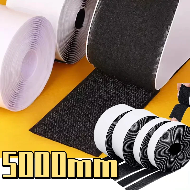 1PC 5M Strong Magic DIY Self-adhesive Hook and Loop Fastener NylonSticker Disks Magic Sticker Sewing Adhesive with Glue Storage