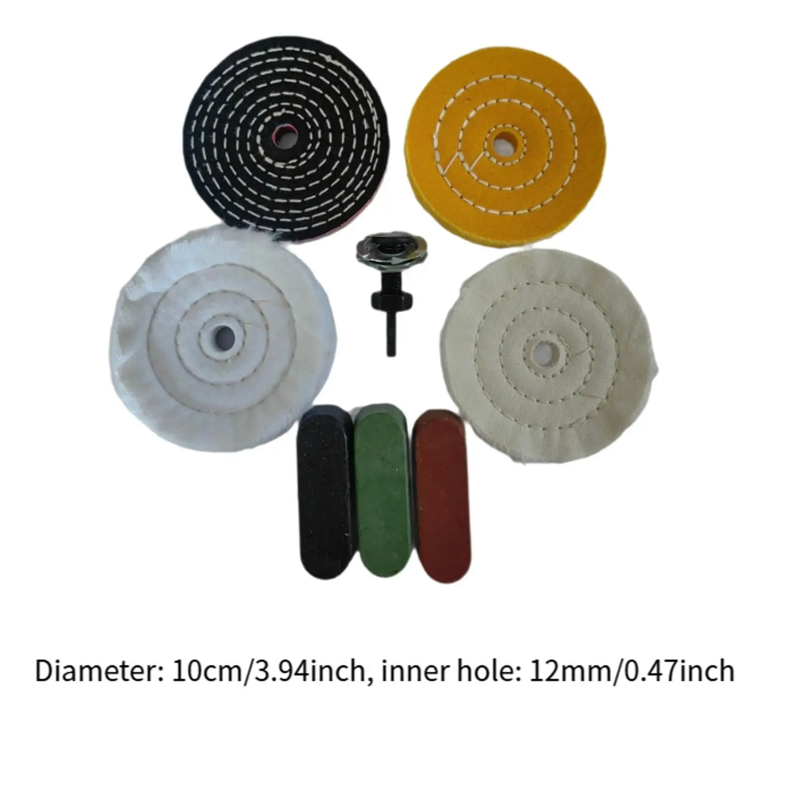 Buffing Polishing Wheel Kit Soft Easy to Install Accessories Reusable Polishing Compound Kit for Wood Jewelry Chrome Metal Glass