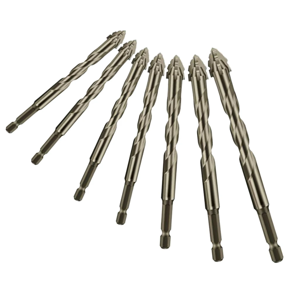 Drill Bit Four-Flute Punch Approx.3mm Carbide Drill Set Efficient Punching Capability Hex Shank Diameter 6.35mm