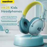 AWATRUE Kids Headphones for School Safe Volume Limit Stereo Sound Wired on-Ear Headset for Kids Boys Girls Gifts 3.5mm Jack HK05