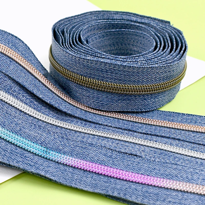 

2/5/8/10M Meetee 5# Nylon Zippers Tape At The Meter Garment Coil Zipper Roll for Bags Continuous Zips Sewing Zip Repair Kits