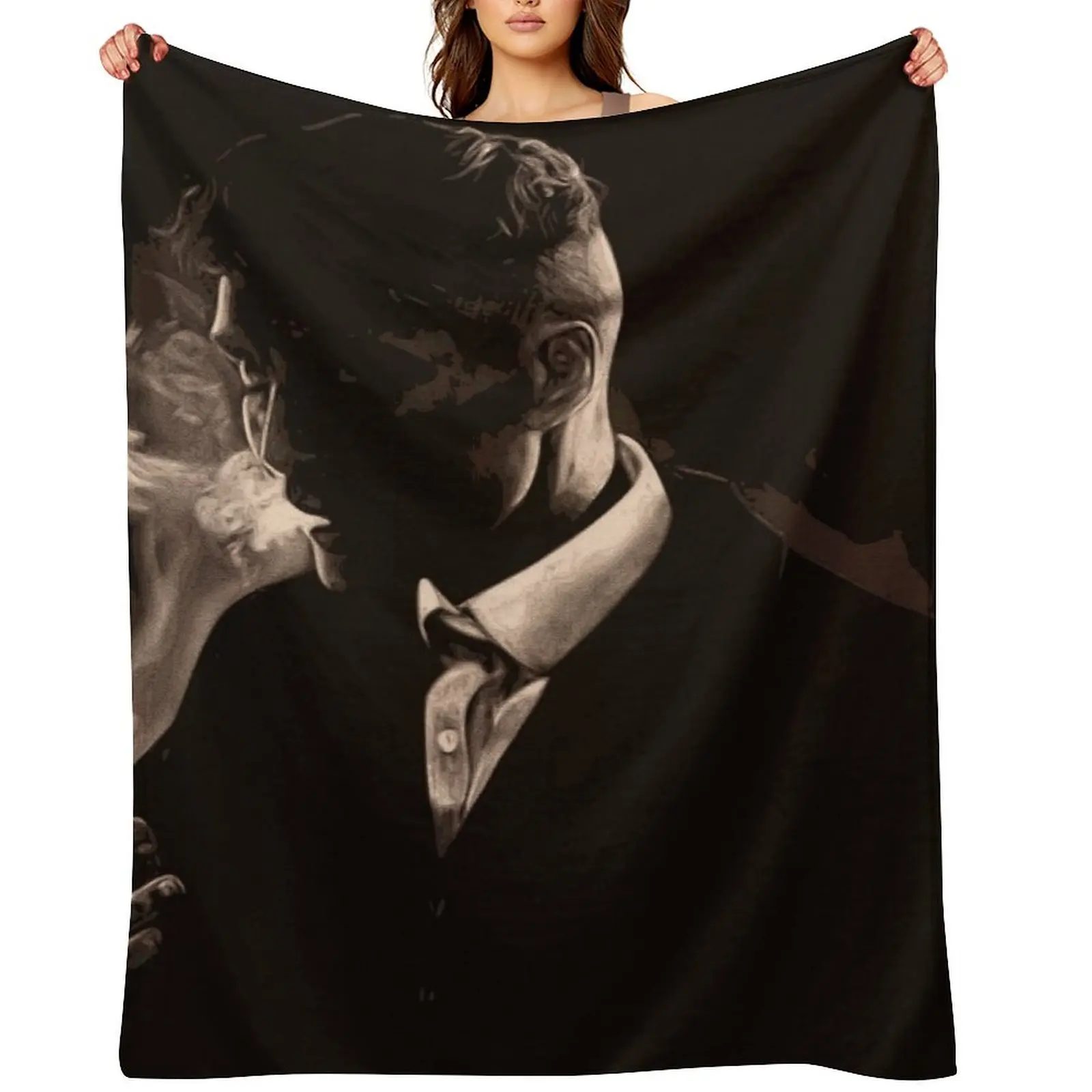 

Tommy Shelby Smoking a Cigarette Throw Blanket Sofa Quilt Decorative Sofas For Sofa Thin Blankets