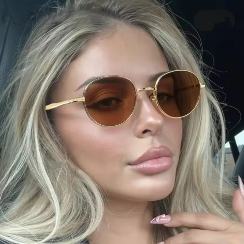 

Cycling 1/2pcs Metal Round Punk Sunglasses Women 2025 Luxury Brand Vintage Small Frame Sun Glasses For Ladies Outdoor Eyewear