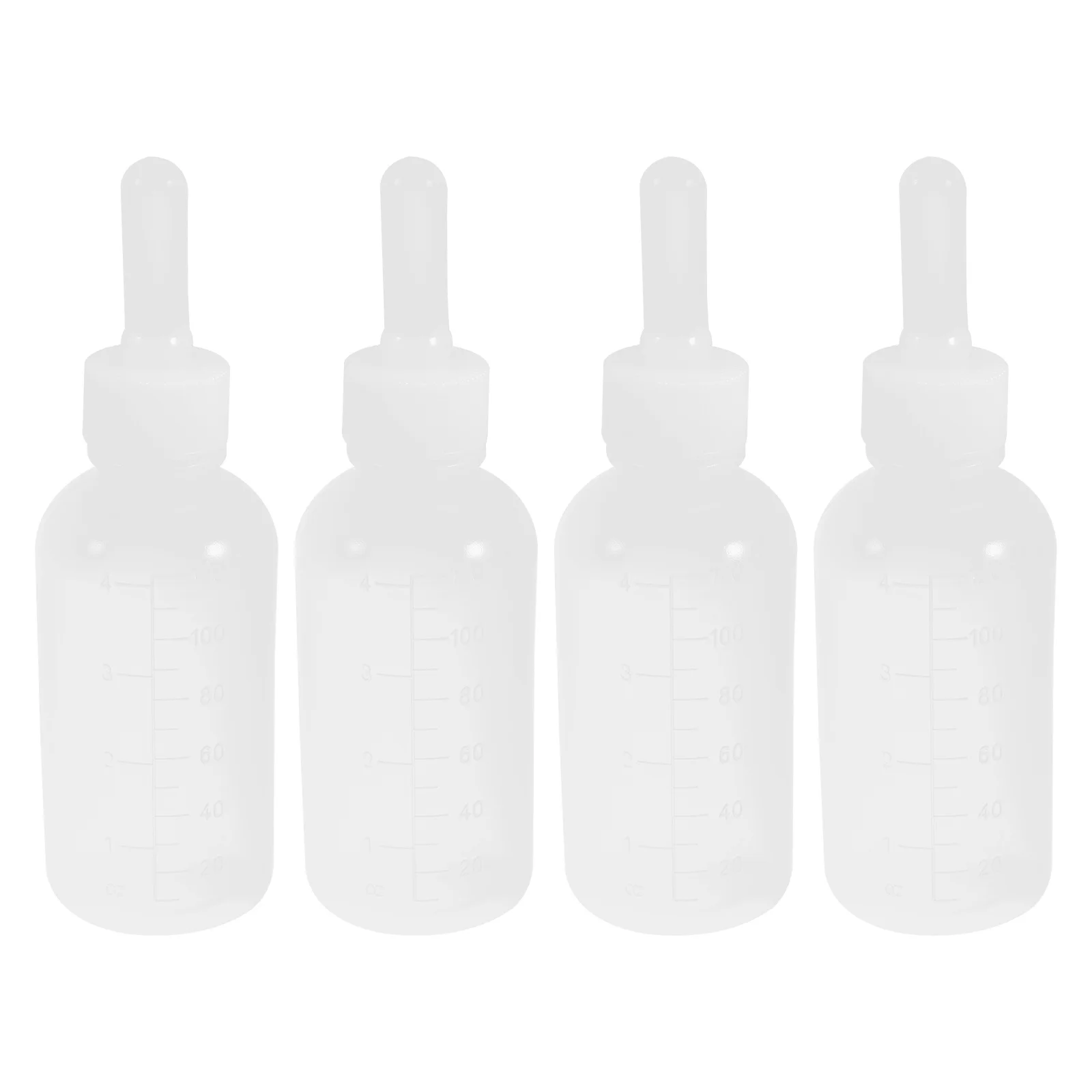 

4pcs Pet Nursing Bottle Reusable Silicone Feeding Bottles for Kittens Puppies Animals Portable Easy Clean Scale Line