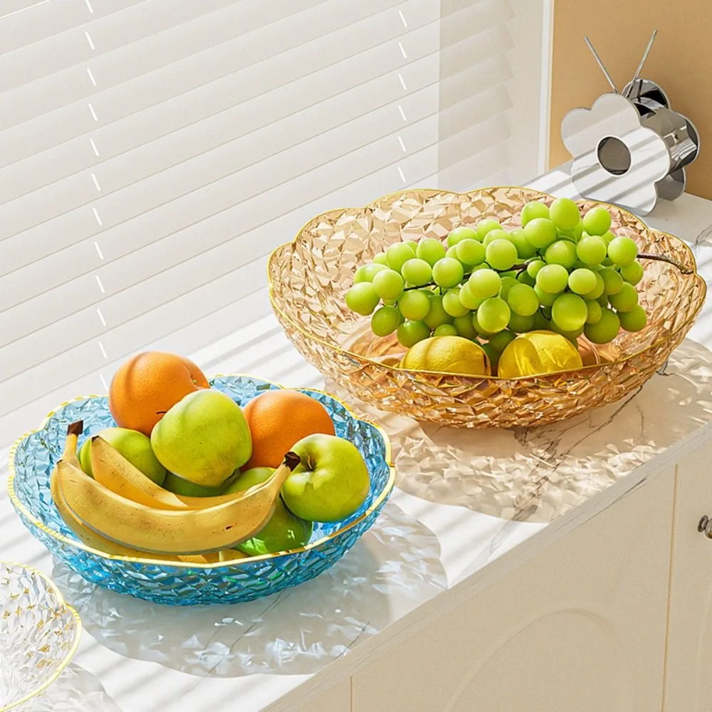 رائعة زهرة على شكل أطباق فاكهه شفافة الماس الحلوى صينية للسلطة عرض ضوء طبق للوجبات الخفيفة الفاخرة المنزلية #6