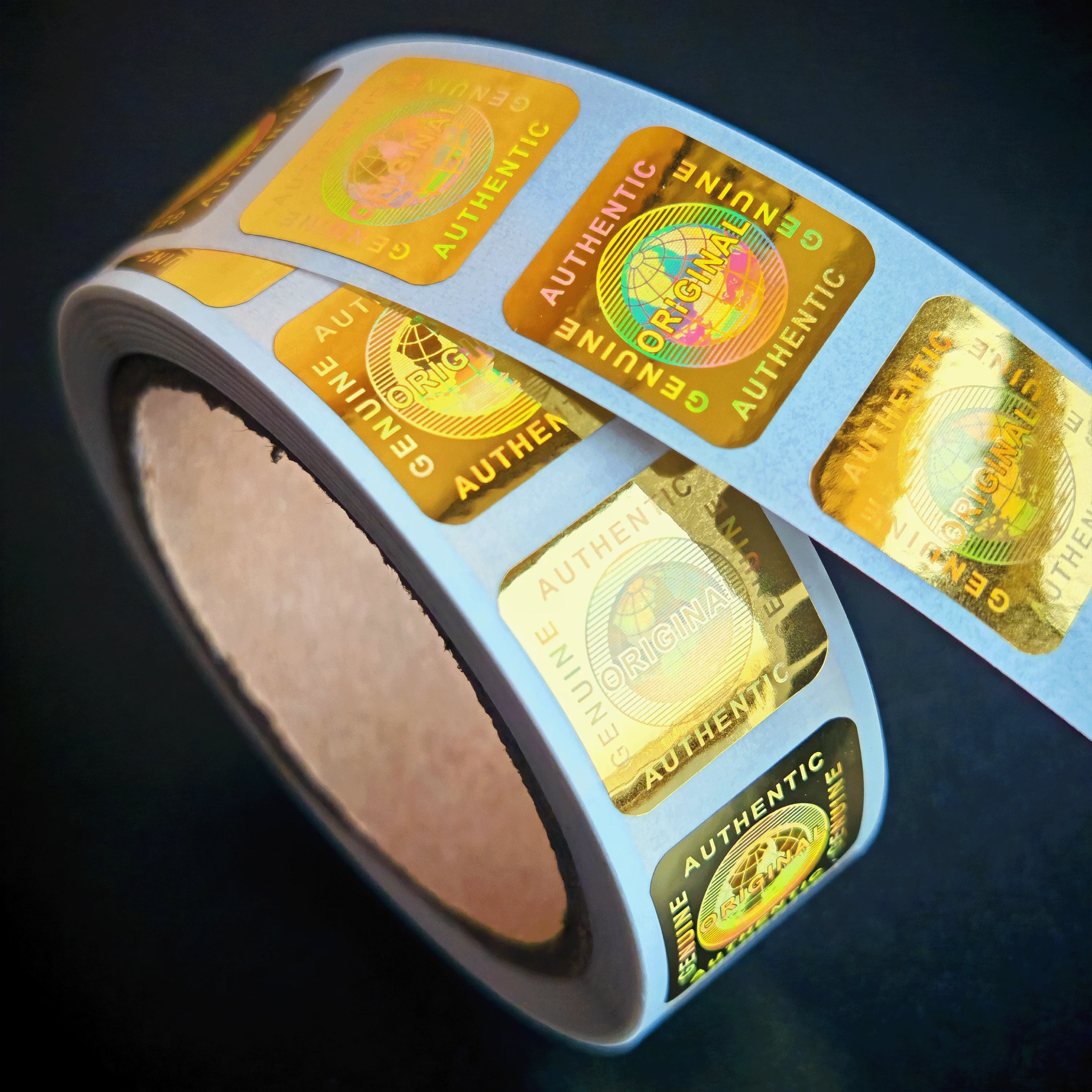 500pcs per Roll Stiker Hologram Anti Pemalsuan Segel Keamanan Garansi Asli Label Segel Batal Desain Universal 15mm
