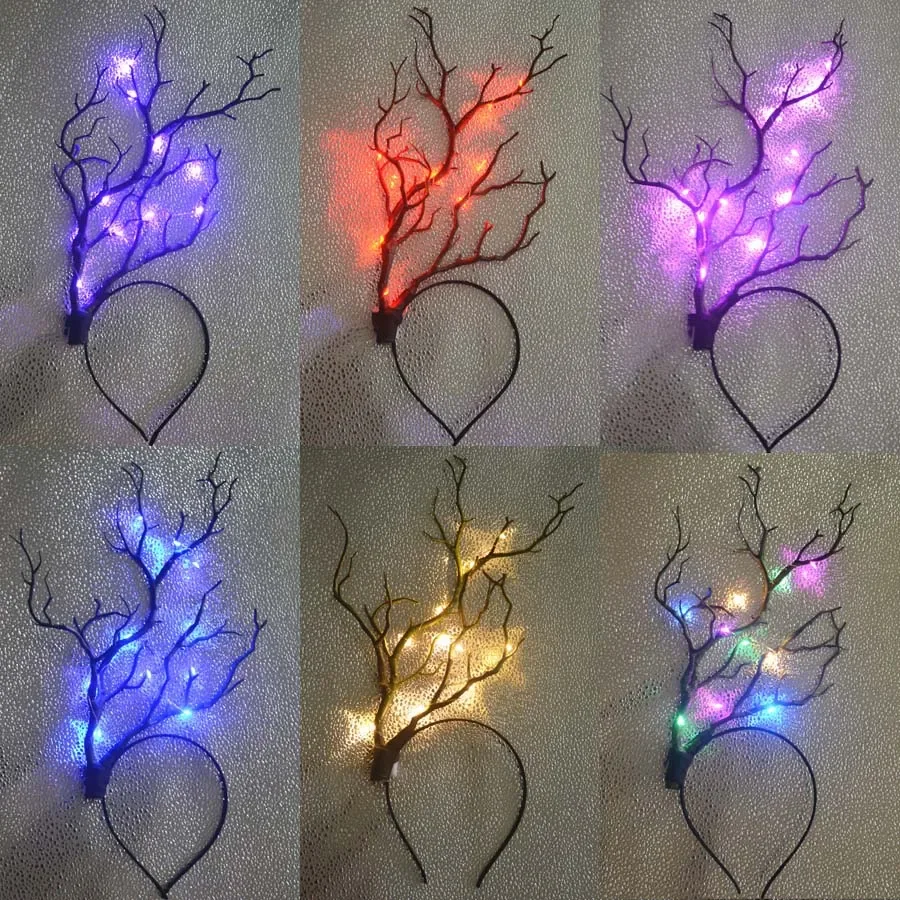 10pcs Women Girls LED Light Up Blinking Headband Hair Accessories for Birthday Gift Easter Glow Party Favors Wedding Festival