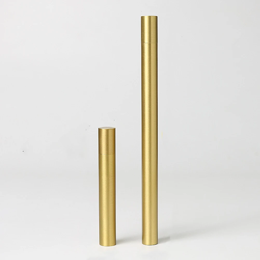 

2Pcs Incense Sticks Tube Brass Material Lightweight Compact Storage Holder Pipe Vintage Barrel Container