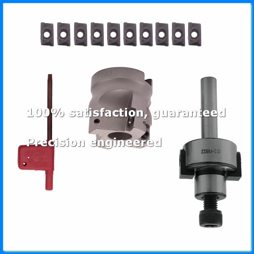 C12 FMB22+ 400R Right Angle Shoulder Face Mill Cutter 50mm + 10Pcs APMT1604 Carbide Inserts with Wrench for Milling Tool-A23R