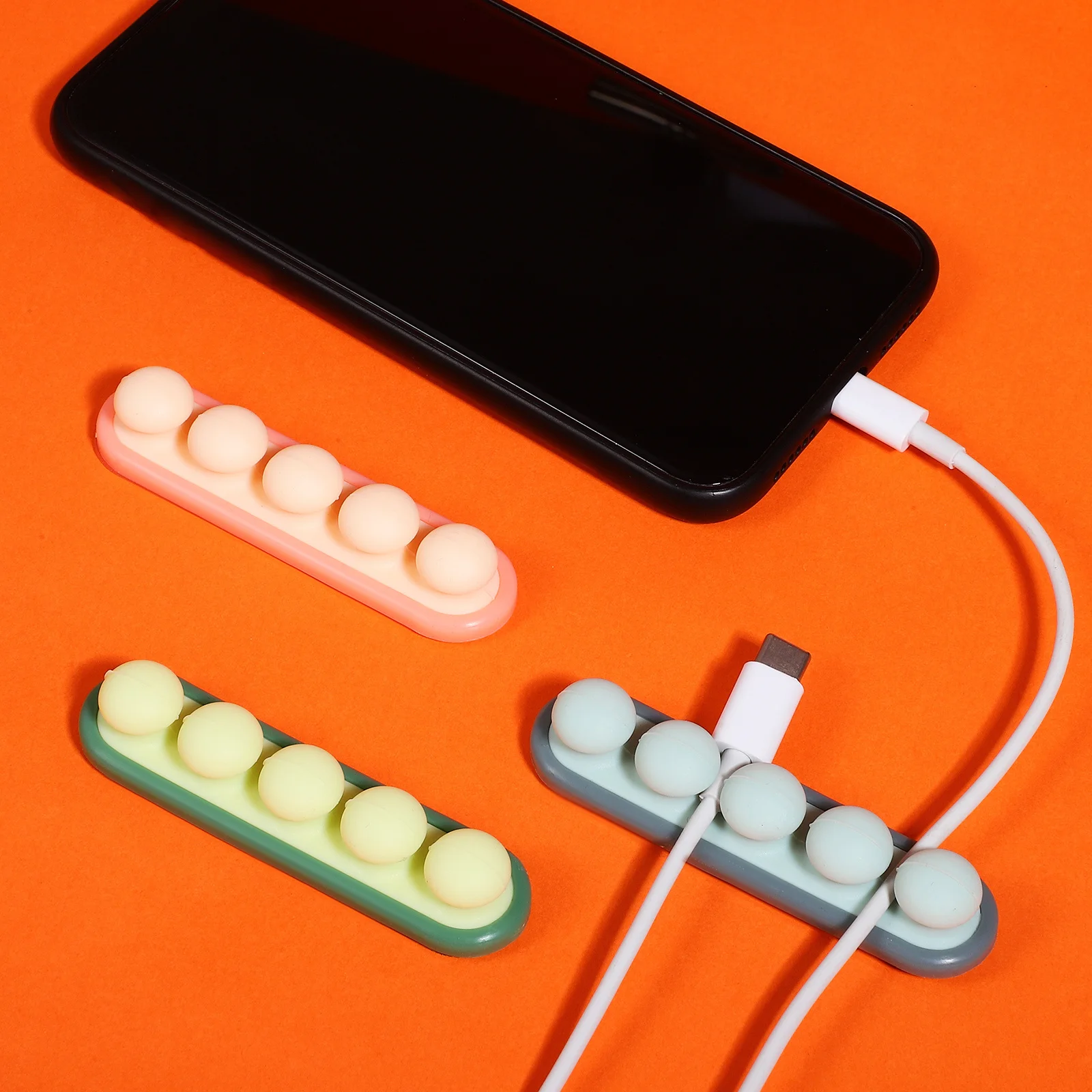 

3Pcs Desktop Cord Keeper Cable Organizer Clips 4 Slots Strong Adhesive Wire Holder for Office Power Strip Cable Management