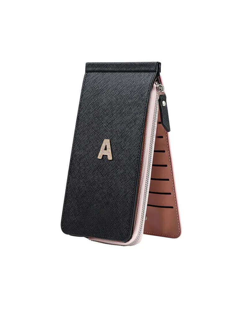 

Elegant Touch Customized Personalized Customer Name Card & ID Holders: Multi-Use PU for Women Metal Letter Decor