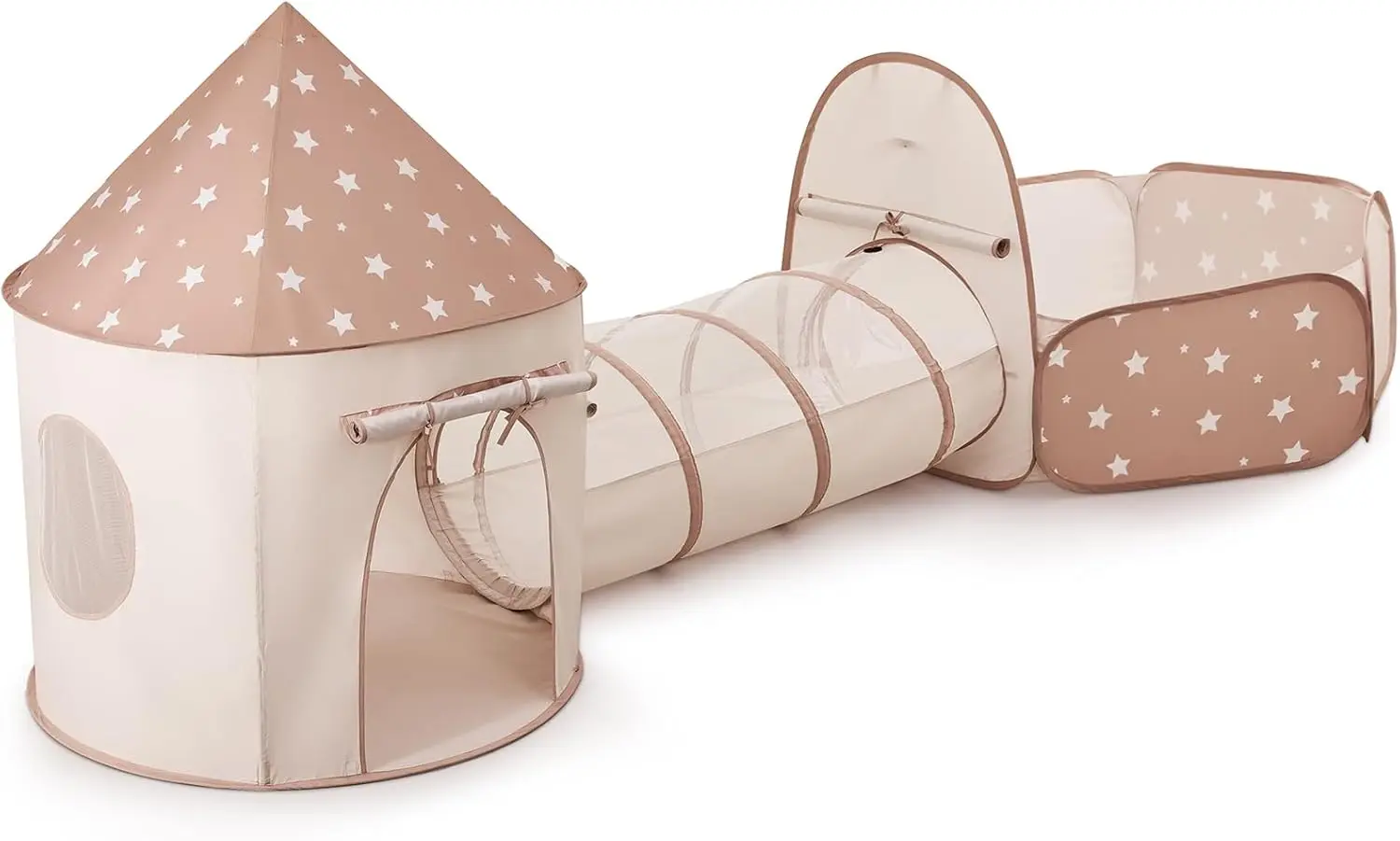 

Kids Play Tent with Crawl Tunnel & Ball Pit for Toddlers - Indoor Outdoor Pop Up Toy