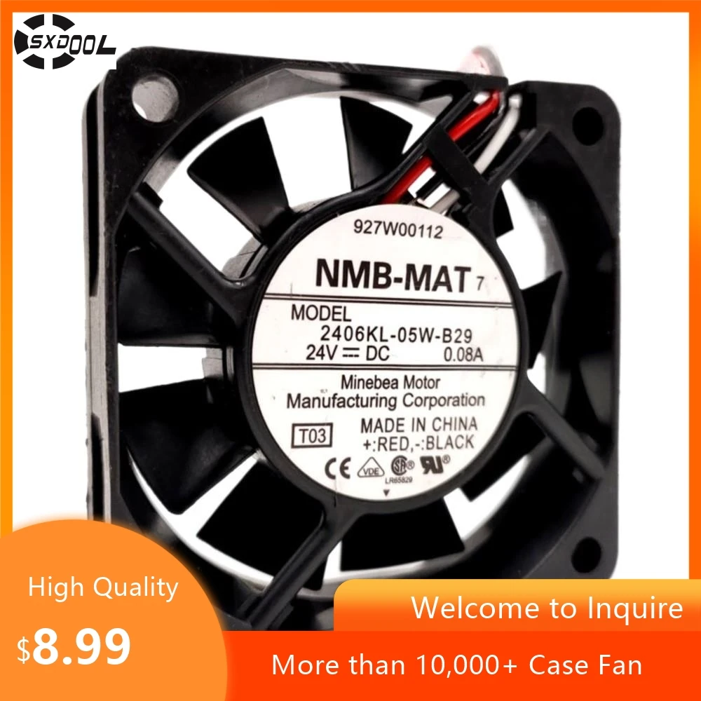 

Вентилятор 6 см для NMB 60 мм 24В 2406KL-05W-B29, охлаждающий вентилятор, 1.92Вт, 0.13А для преобразователей питания и электронного оборудования