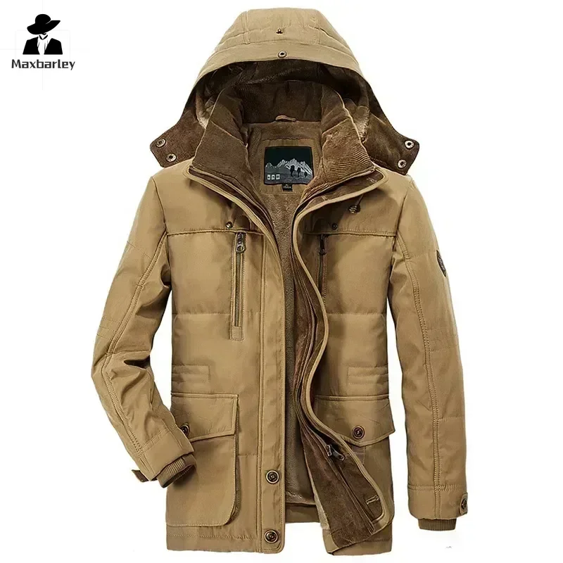 2025 Winter Jacket Men's Parkas 6XL Oversized Thicken Male Coat High Quality Fleece Casual Padded Jackets Men Clothing Outwear