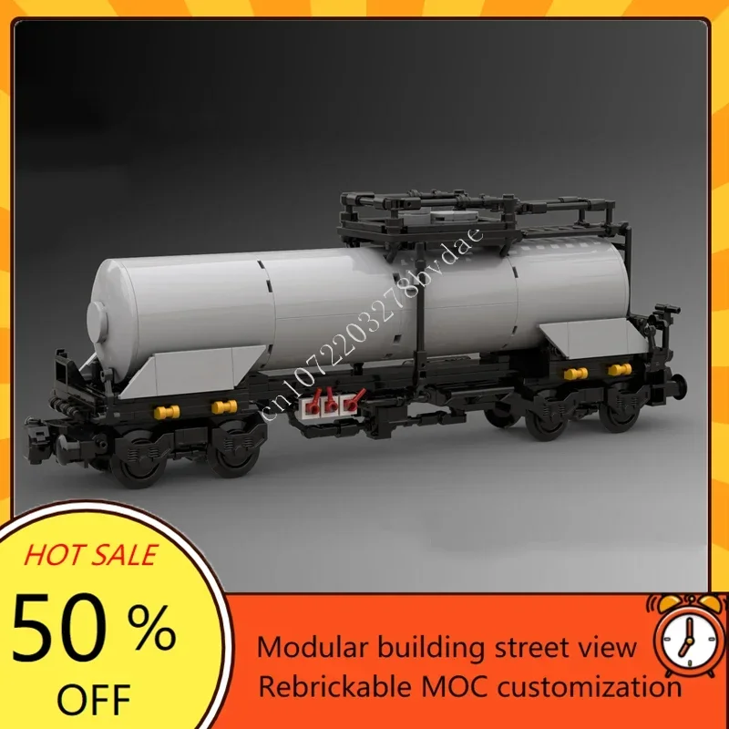 

352PCS MOC Tanker Wagon grey Train Express locomotive Model Custom Puzzle Architecture DIY Education Assembly Sets Toys Gifts