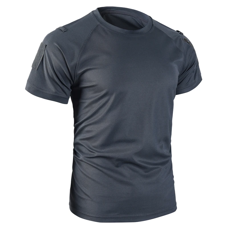 Herren Sommer Pullerover Quick Dry T-Shirt Camping Wandern Klettern Shirt Taktische Militärische Kampf Oansatz Revers T-shirts Atmungsaktiv – Detail 8