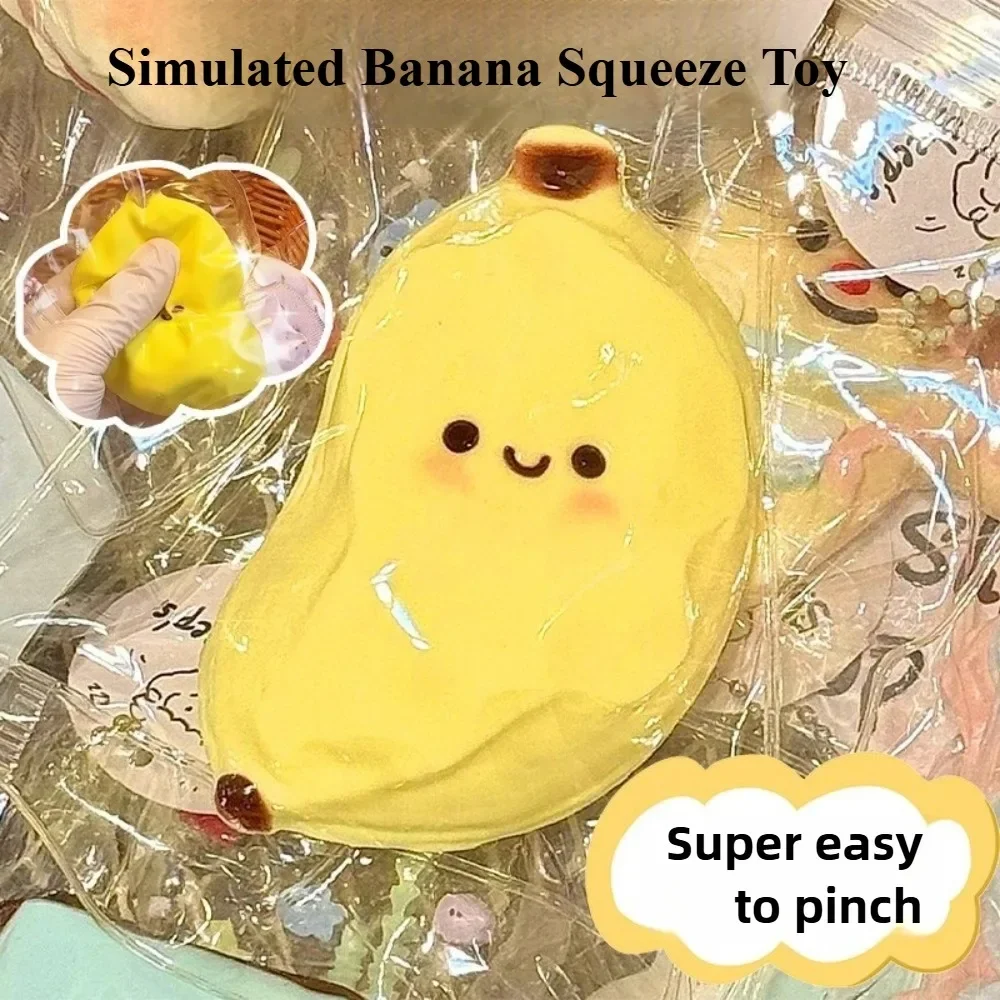 

Taba Squishy Banana Squeeze Toy - милые сенсорные игрушки для снятия стресса для детей и взрослых, мягкая поддельная еда, розыгрыш, подарок на день рождения