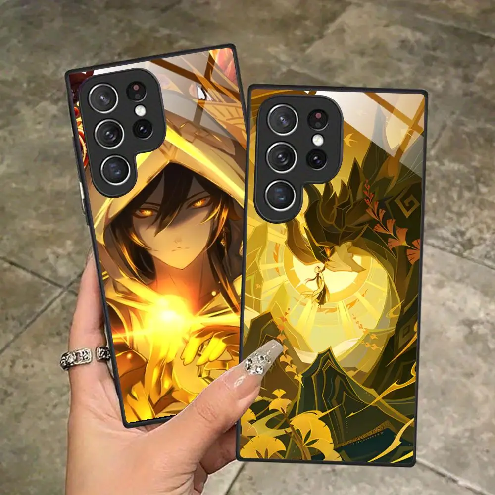 Game GI Zhongli Phone Case for Samsung Galaxy A56 55 54 53 52 51 36 35 34 23 16 15 5G Glass Protective Cover