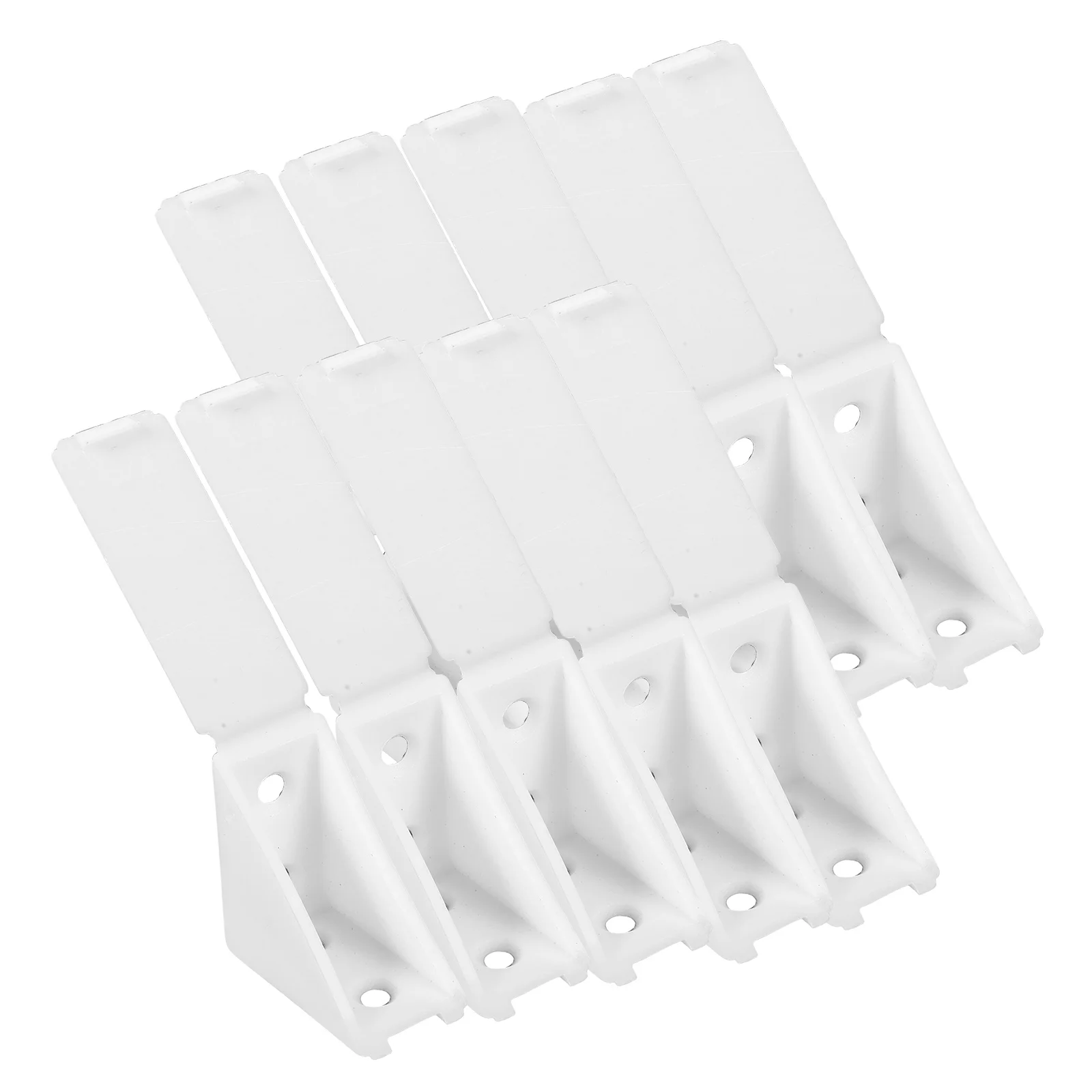 

10 Pcs Cabinet Angle Code Corner Connectors for Wood Bracket Brace Chair Bookshelves Desktop Bookshelf Pegs Plastic