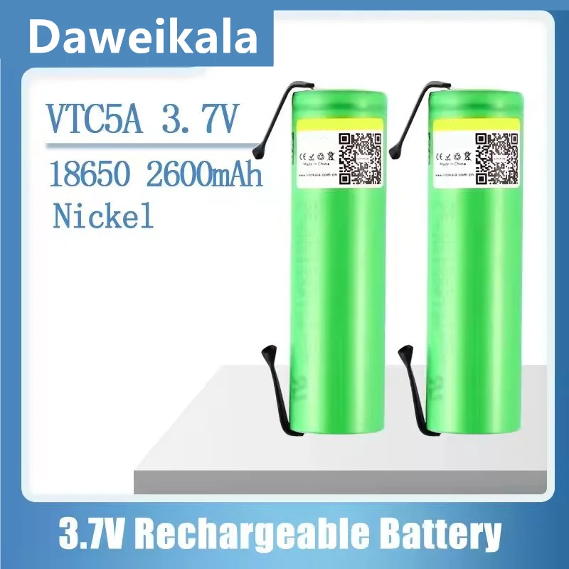 Daweikala VTC5A-N Max 40A Pulse 60A Original 3.6V Battery 18650 Rechargeable VTC5A 2600mAh High Drain 40A Battery