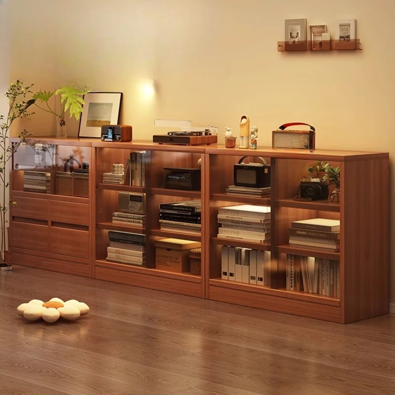 

Medieval style bookcase against the wall, dustproof storage locker, floor combination cabinet