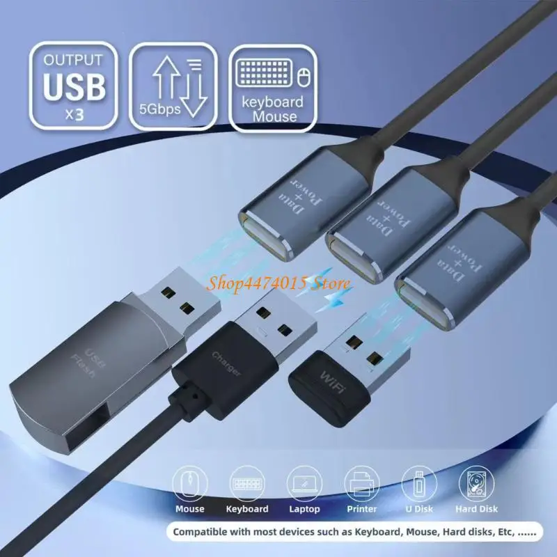 K1AA USB C/USBからUSB 2.0メスアダプターUSB C MALEから3 USB2.0メスコードコンバーター3 USB 2.0ポートハブ充電アダプター