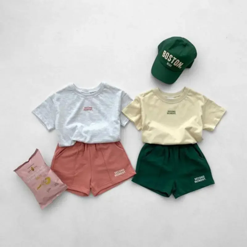 

Summer Kid Tracksuit Children Letter Cotton Short Sleeve Tops+Shorts 2ps Fashion Girl Baby Tshirt Set Toddler Boy Casual Tee Set