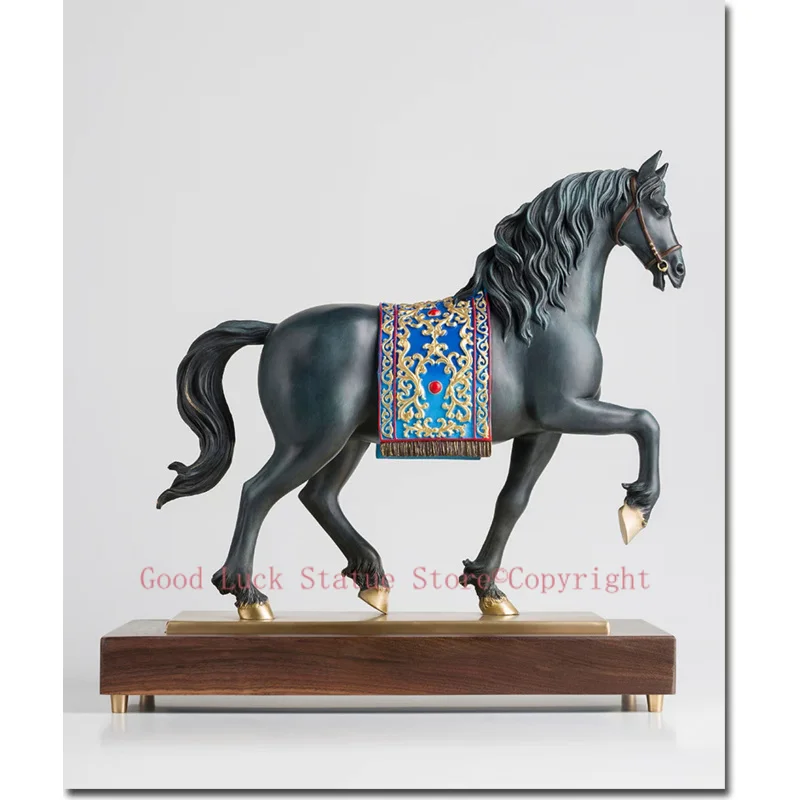 

2024 TOP Collection Royal art Luxury Home company Vestibule living room Success Royal Andalusian horse handmade copper statue