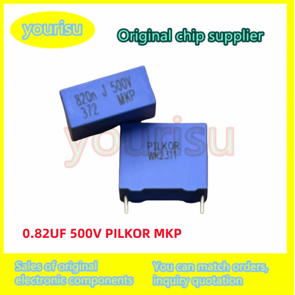 10Pcs/Lot Capacitor 372MKP 820NF 500V 824 0.2UF J-Grade 5% Pitch 15MM