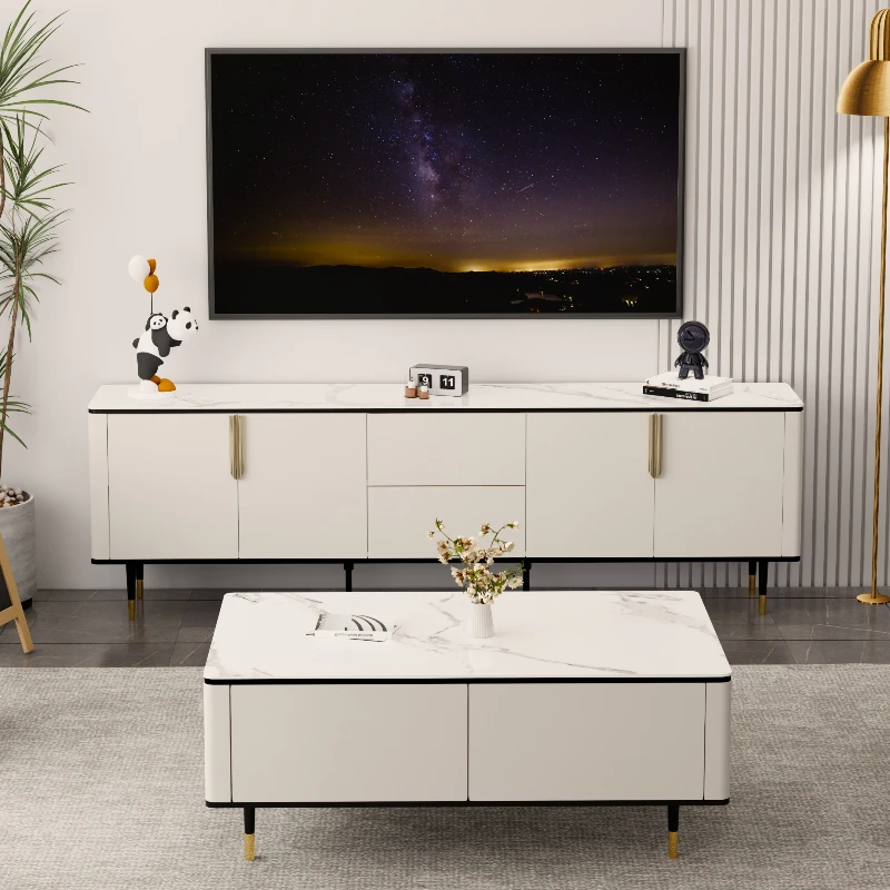 

Storage Luxury TV Cabinet Designer Display Living Room Solid Wood Light Luxury Tv Table Modern Simple Filing Muebles Furniture