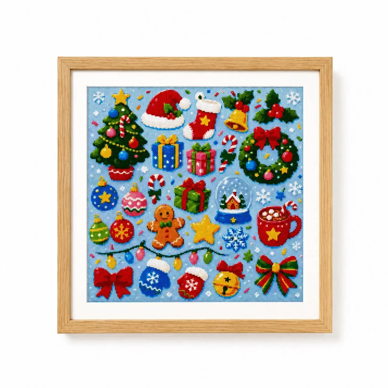[CC6237-Colorful Christmas Small World]Stamped Cross Stitch Kit 14CT 18CT 16CT DIY Printed Canvas Cotton Thread Embroidery