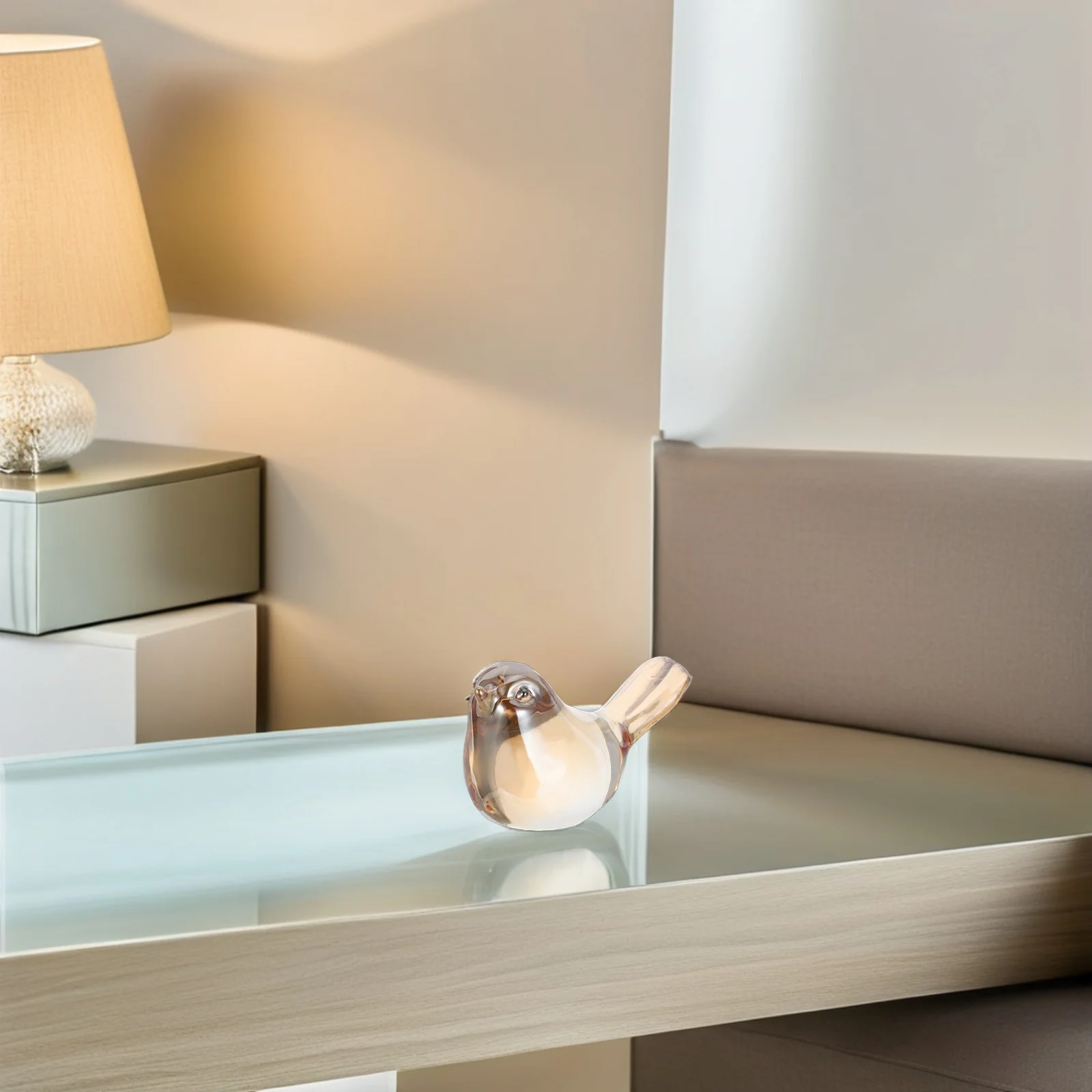 

2Pcs Crystal Bird Statue Elegant Glass Art Sculpture for Home Office Decor Small Animal Ornament Living Room Bedroom Desk