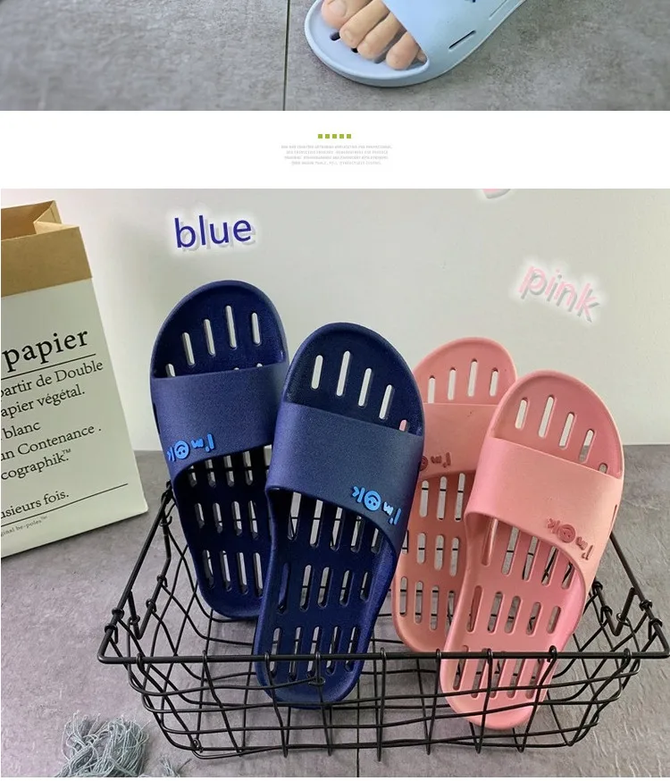 Pantuflas de baño para mujer, de verano, de secado rápido, huecas, para interior, sandalias planas Monick para parejas, sanda...