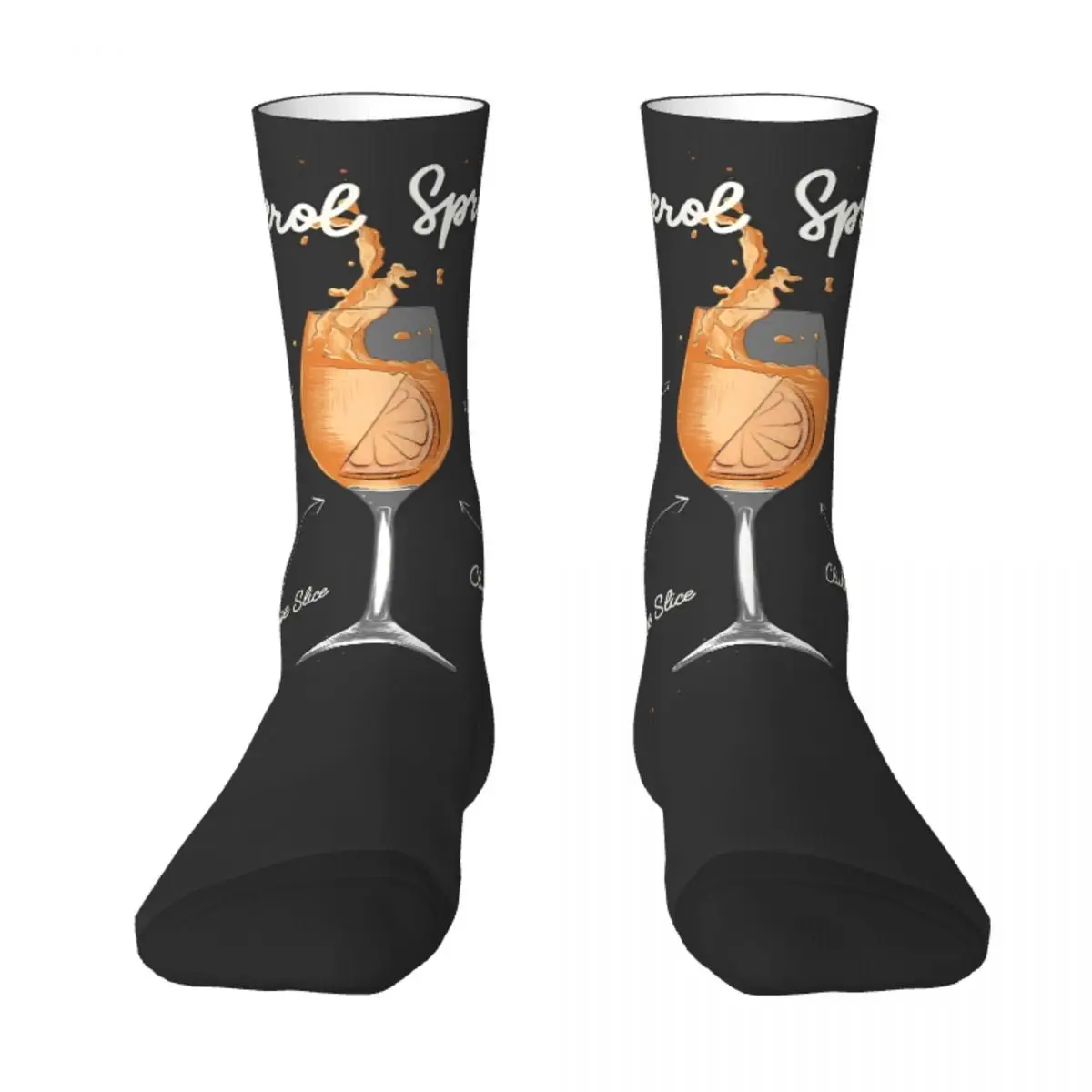 Aperols Spritzs Socks Italian Wine Kawaii Stockings Winter Anti Sweat Adults Men Socks Soft Printed Cycling Socks