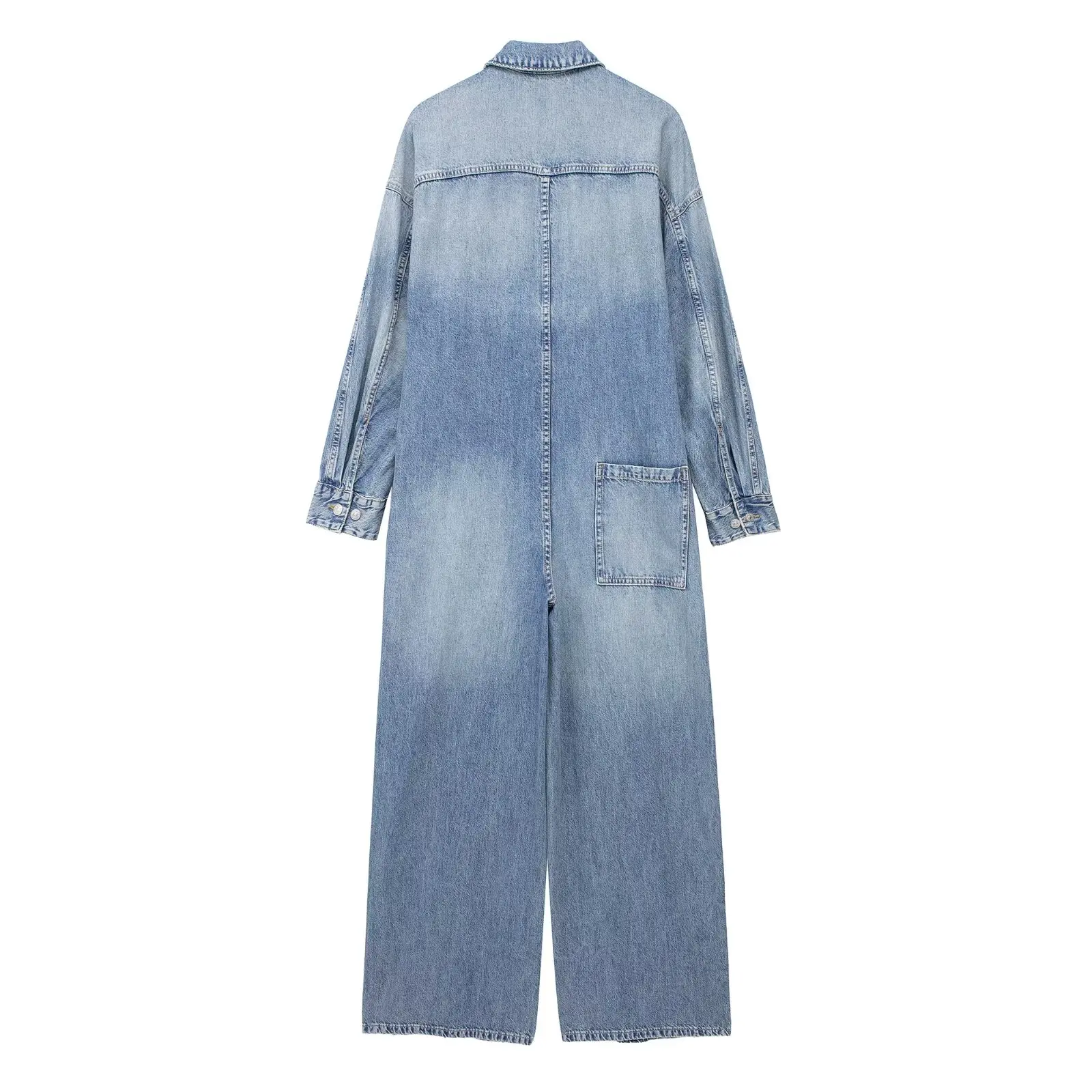 Tangada 2024 Women Oversized Denim Jumpsuit Sleeveless Female Elegant Jumpsuit 3H0170