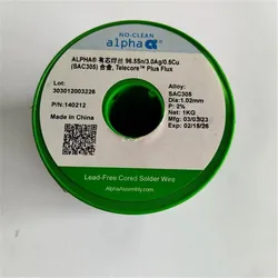 Alpha SAC305 lead-free silver solder wire 1.02MM from the United States