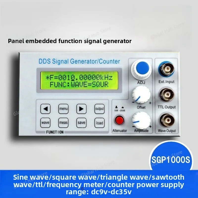 

SGP1002S Embedded Panel DDS Function Signal Generator/frequency Counter for Teaching Instrument Signal Source