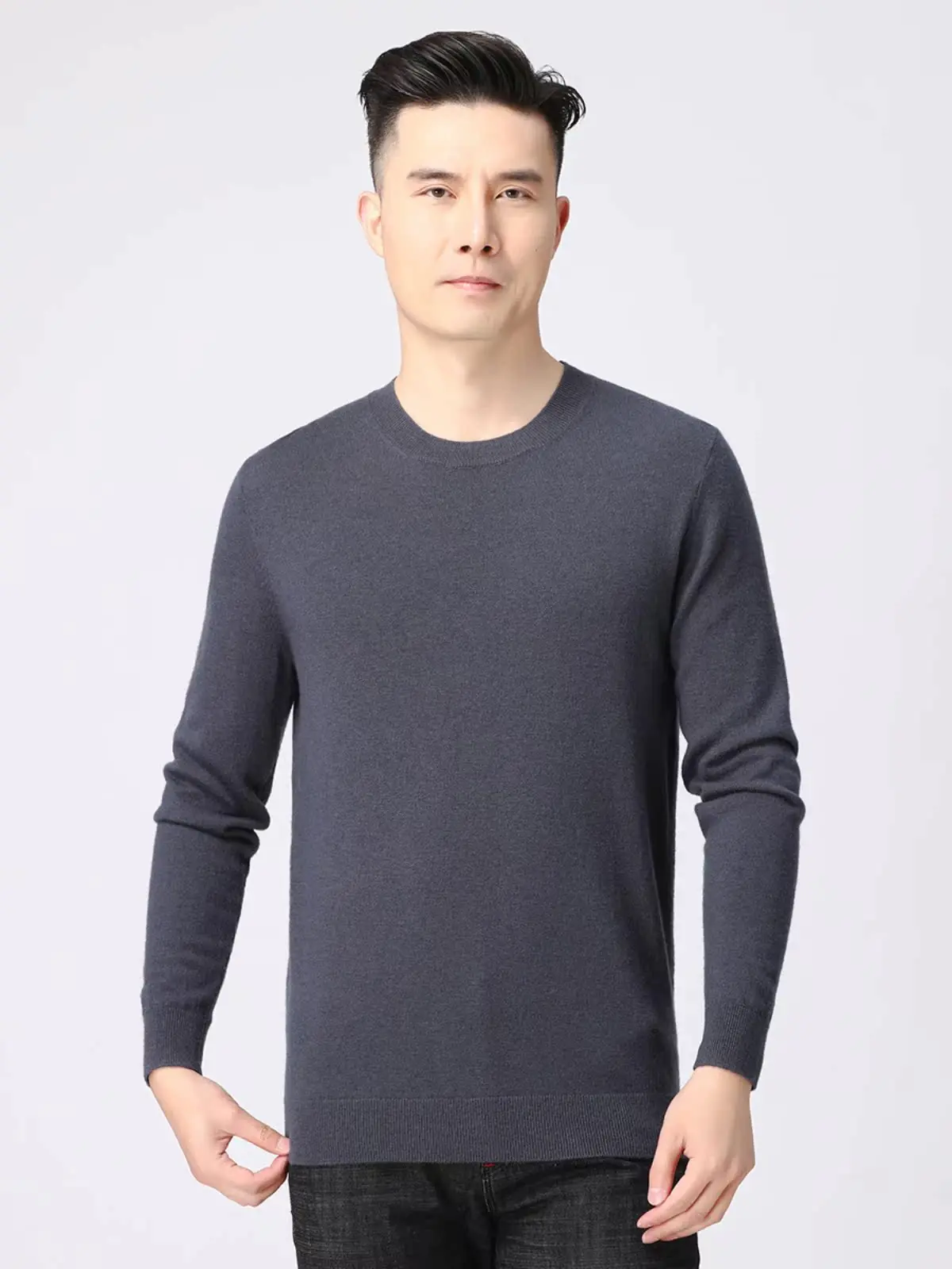 

Classic Men's Woolen Sweater round Ne Casual Versatile Warm Color Base Layer Knittedwear for Youth Spring Autumn