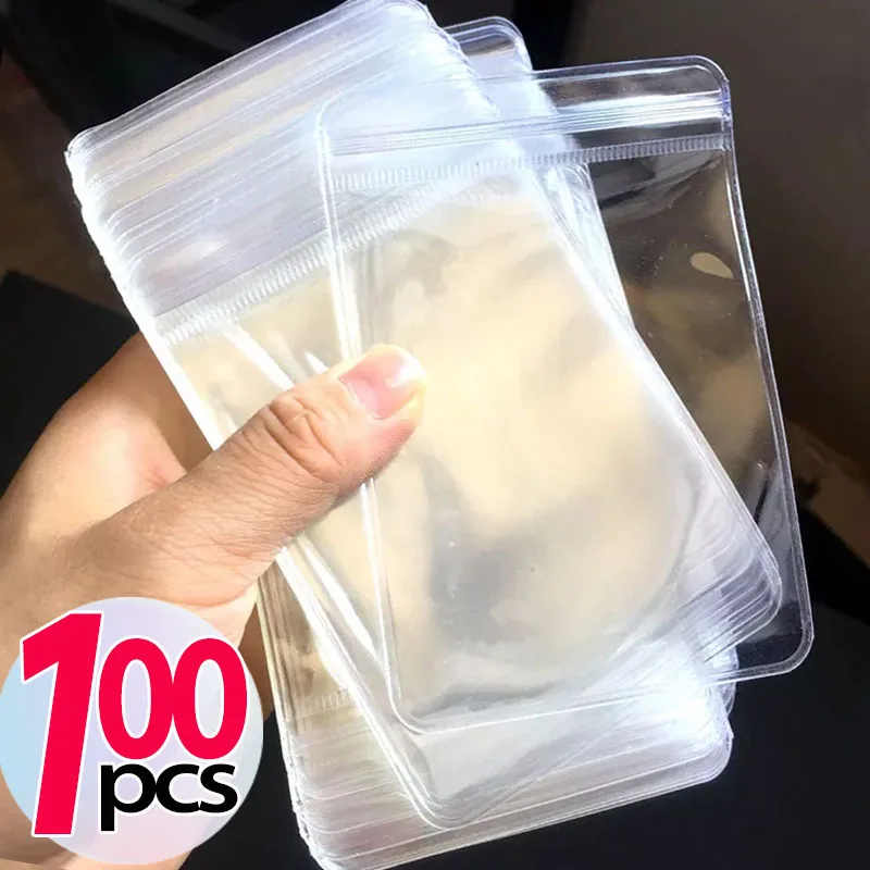 

10/100pcs Transparent Thicken PVC Jewelry Package Bags Anti-Oxidation Organizer Display Packaging Storage Self Sealing Pouches