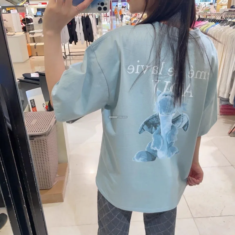 2024 New Adlv Korea 24 Spring Acme Be La Year Of The Dragon Limited Cute Loose T-shirt For Commuter Couples Short Sleeve Top