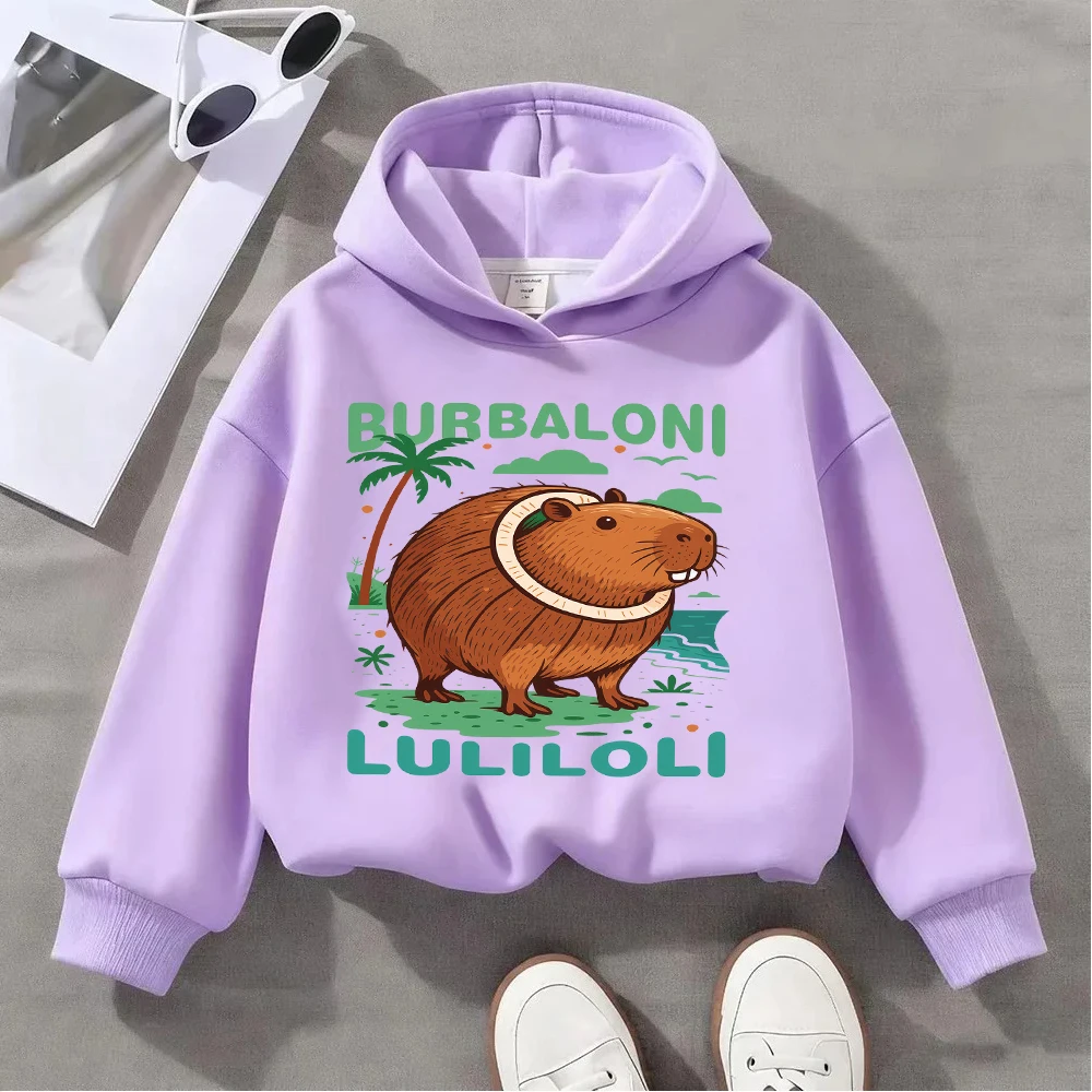 سويت شيرت كابيبارا اللطيف للأطفال بتصميم "بوربالوني لوللي" لمتعة الصيف على الشاطئ