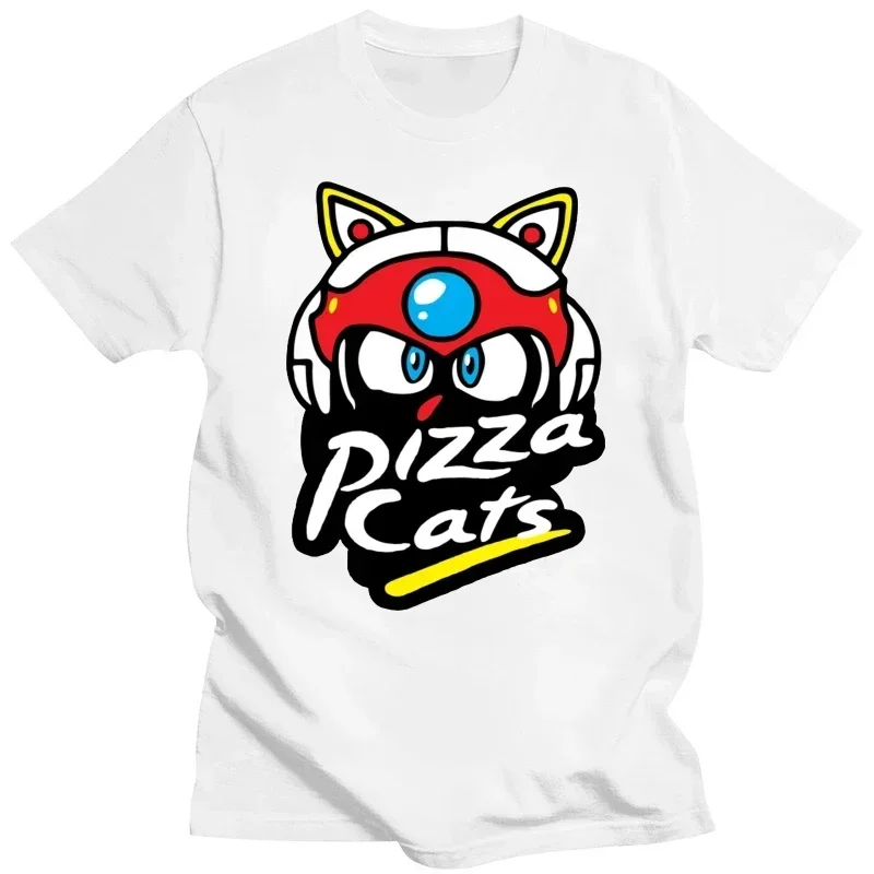 Pizza Cats Tshirt Men Cotton Vintage Tee Shirts Crewneck Samurai Pizza Cats Tees Tops Graphic New Arrival Informal fashion men