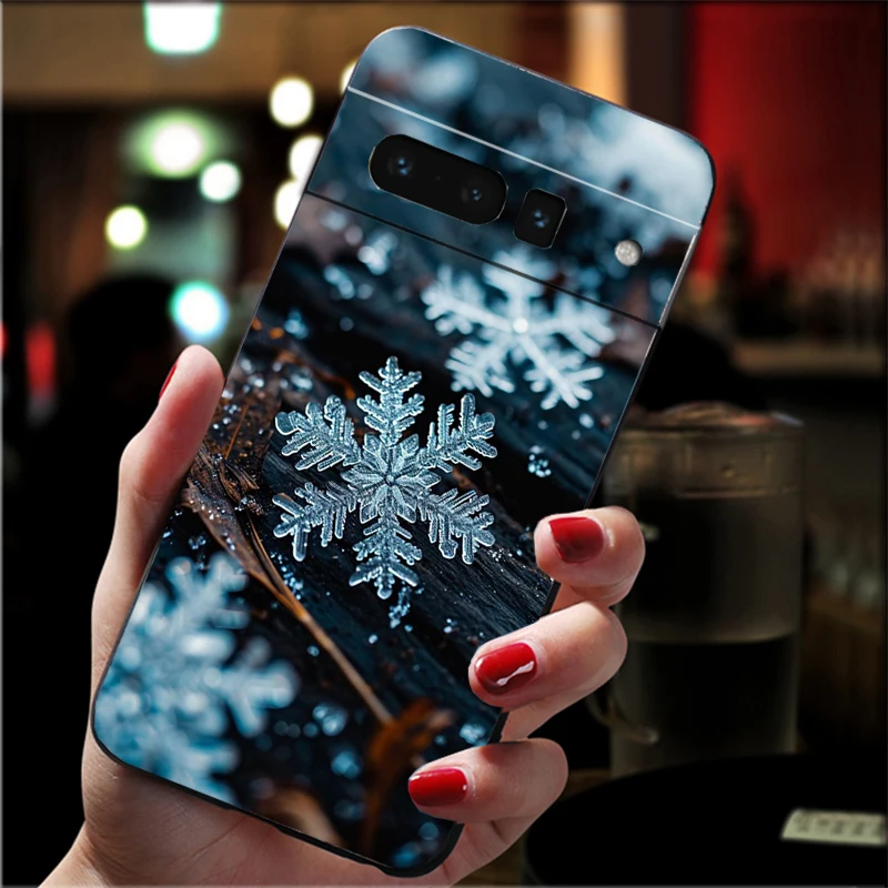 حافظة لهاتف جوجل بيكسل 10 9 Pro XL 9A 8 7 6 Pro Pixel 8A 7A 6A Pixel 8 7 6 5 ندفة الثلج لعيد الميلاد الشتوي
