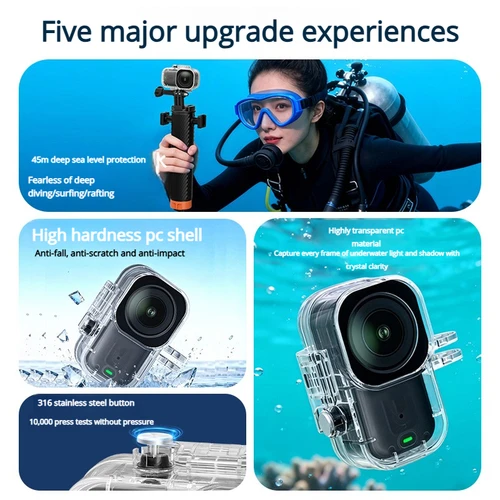 Imagen 2 del producto Adecuado para DJI Osmo Nano cámara funda impermeable pulgar cámara deportiva buceo funda protectora profesional impermeable 45 metros