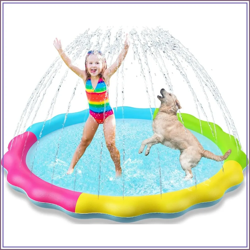 

Jasonwell Splash Pad Sprinkler for Kids Outdoor Water Toys Inflatable Pool Baby Toddler Boys Girls Outside Backyard Dog Pool Age 1-9