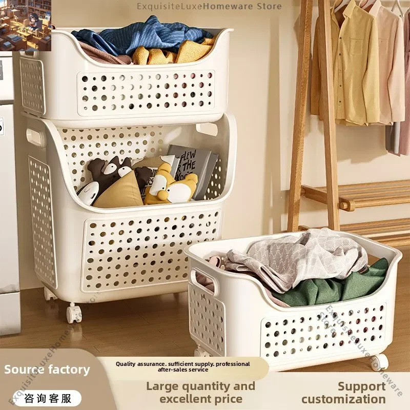 

Dirty laundry basket, household laundry basket, superimposed double-layer bathroom, bath, dirty clothes, snacks, toys, doll