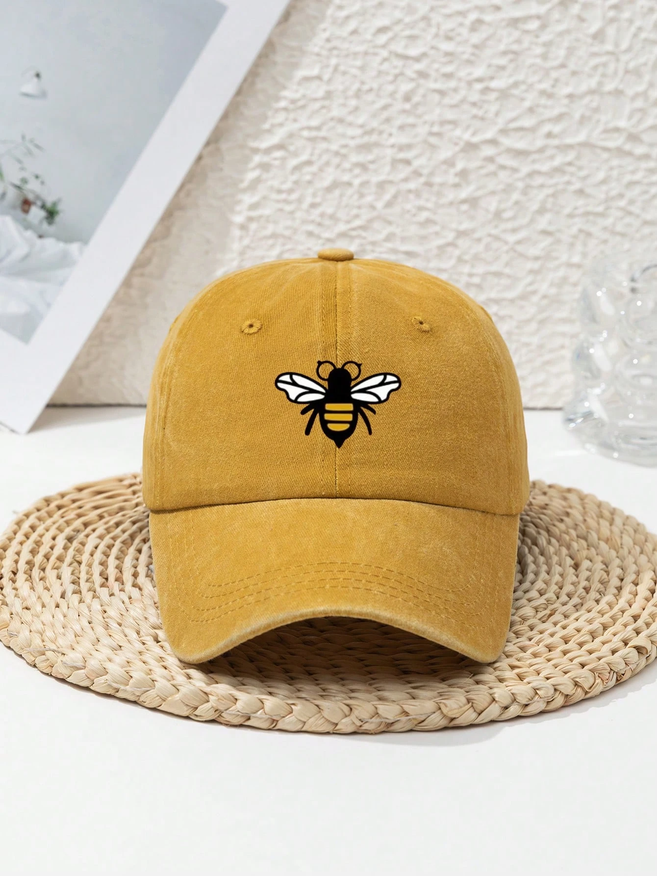 Gorras de béisbol con estampado de abeja para hombres y mujeres, adecuadas para el ocio diario, sombreros de protección solar al aire libre modernos y versátiles.