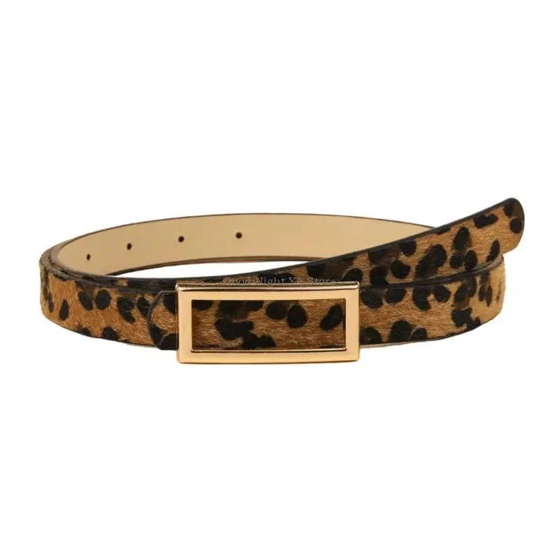 Leopard Print Thin Belt Soft Waist Cincher for Women Men Fashion