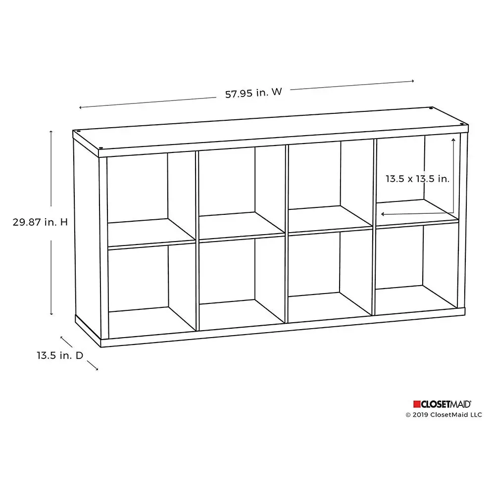 Open Back 8 Cube Storage Organizer Bookcase, Graphite Gray 2-Pack, Customized