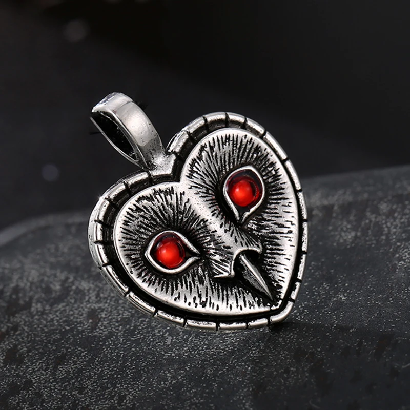 Trendy Retro Silvery Heart Owl Pendants For Necklace DIY Making Unisex Jewelry Handmade Pendant Charms